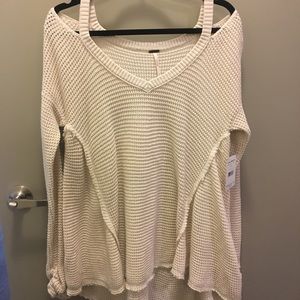 FREE PEOPLE WAFFLE KNIT SWEATER